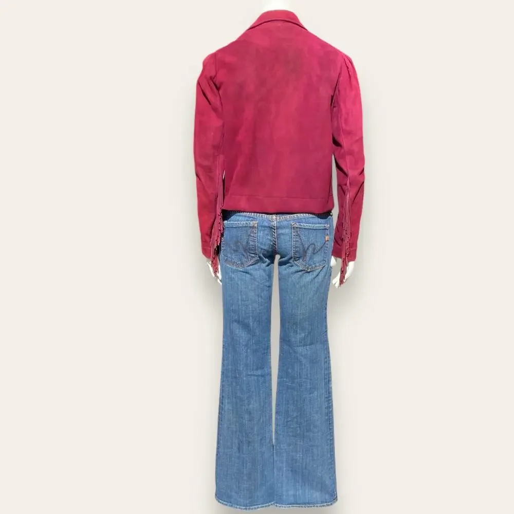 Vintage Burgundy suede cropped jacket ladies medium - Picture 10 of 16